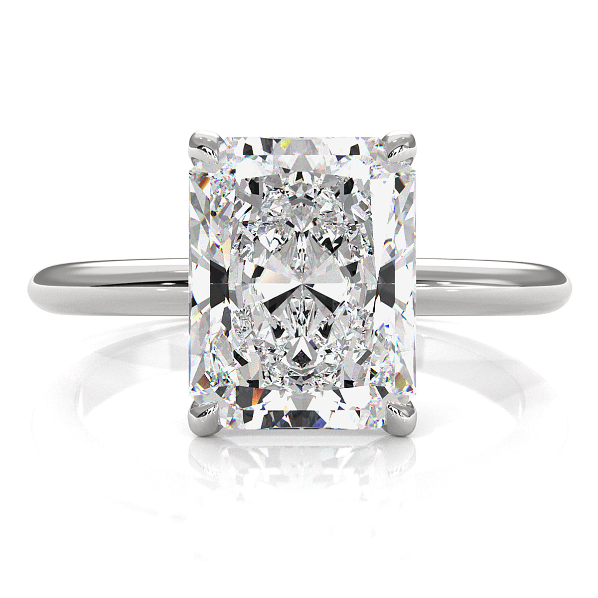 Claw Prong Set Solitaire Radiant Diamond Engagement Ring