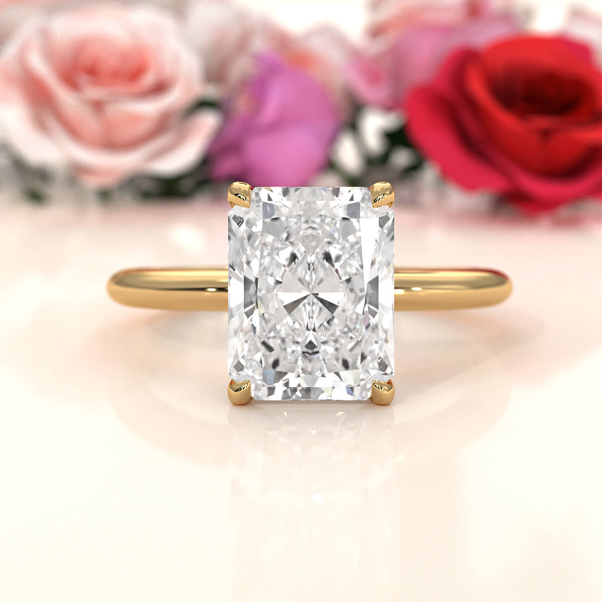 4g Knife Edge Solitaire Lab Grown Diamond Engagement Ring 2.5mm IGI Certified 3.00 Ctw.