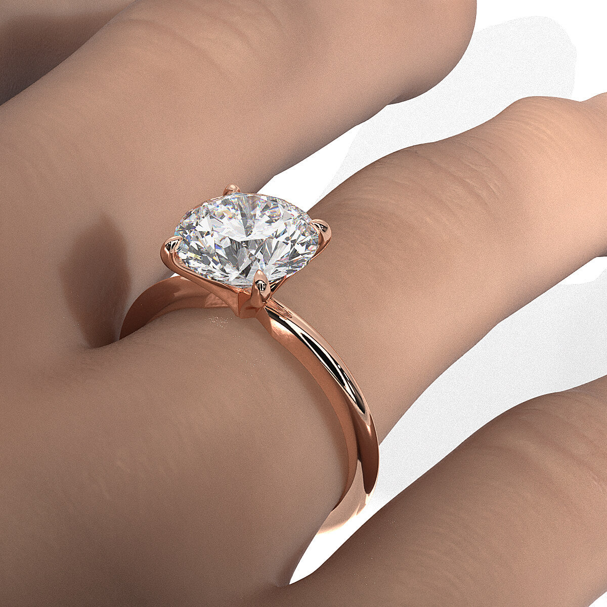 4g Knife Edge Solitaire Lab Grown Diamond Engagement Ring 2.5mm IGI Certified 3.00 Ctw.