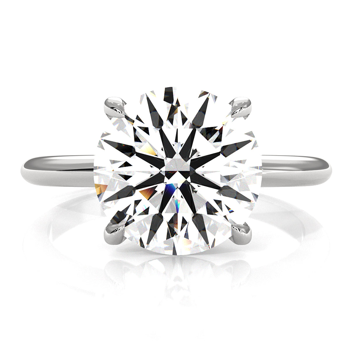 4g Knife Edge Solitaire Lab Grown Diamond Engagement Ring 2.5mm IGI Certified 3.00 Ctw.