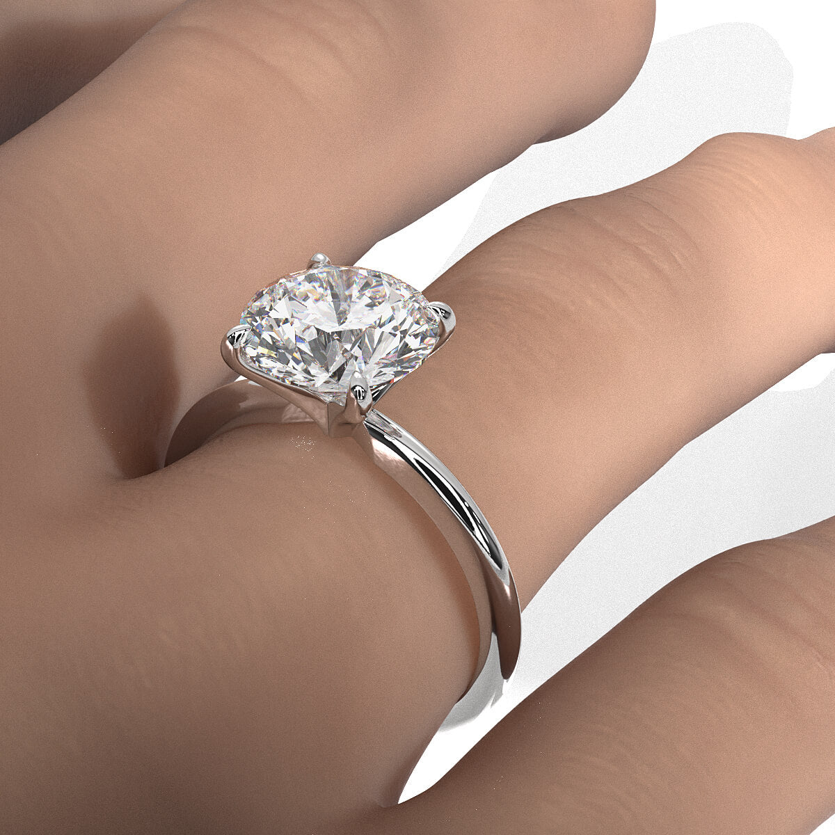 4g Knife Edge Solitaire Lab Grown Diamond Engagement Ring 2.5mm IGI Certified