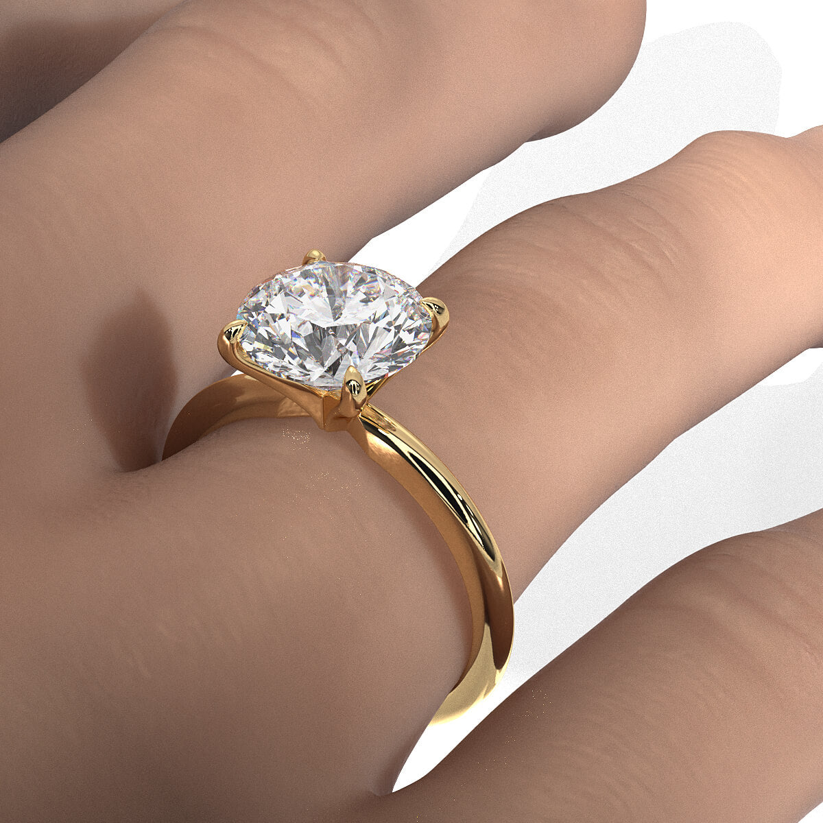 4g Knife Edge Solitaire Lab Grown Diamond Engagement Ring 2.5mm IGI Certified 3.00 Ctw.