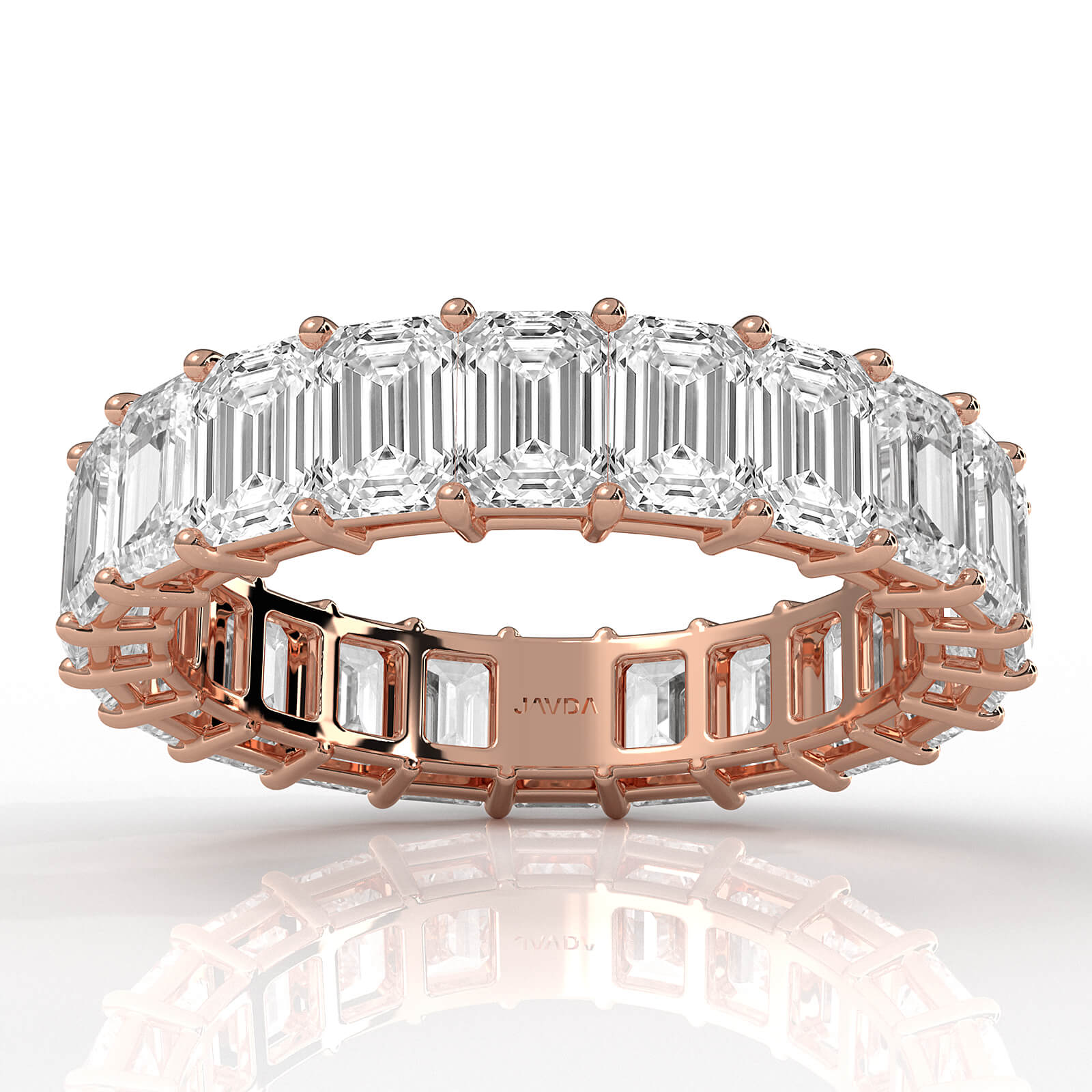 Emerald Cut Lab Grown Diamond Women's Eternity Wedding Band 5.2 Ctw.