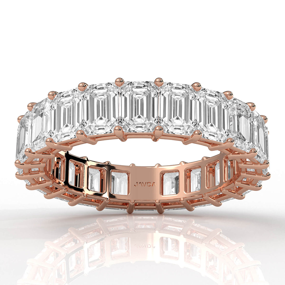 Emerald Cut Lab Grown Diamond Women's Eternity Wedding Band 5.2 Ctw.