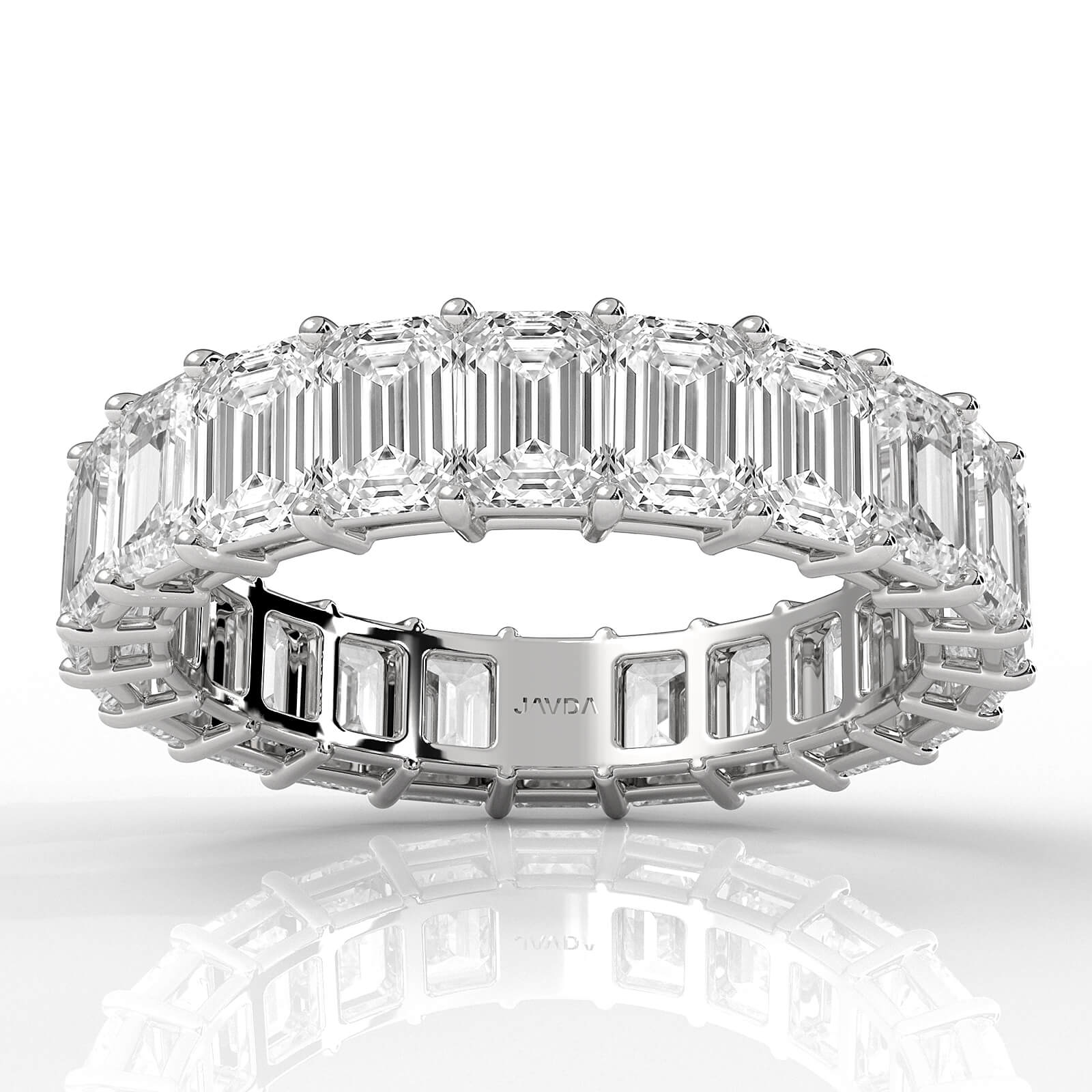 Emerald Cut Lab Grown Diamond Women's Eternity Wedding Band 5.2 Ctw.