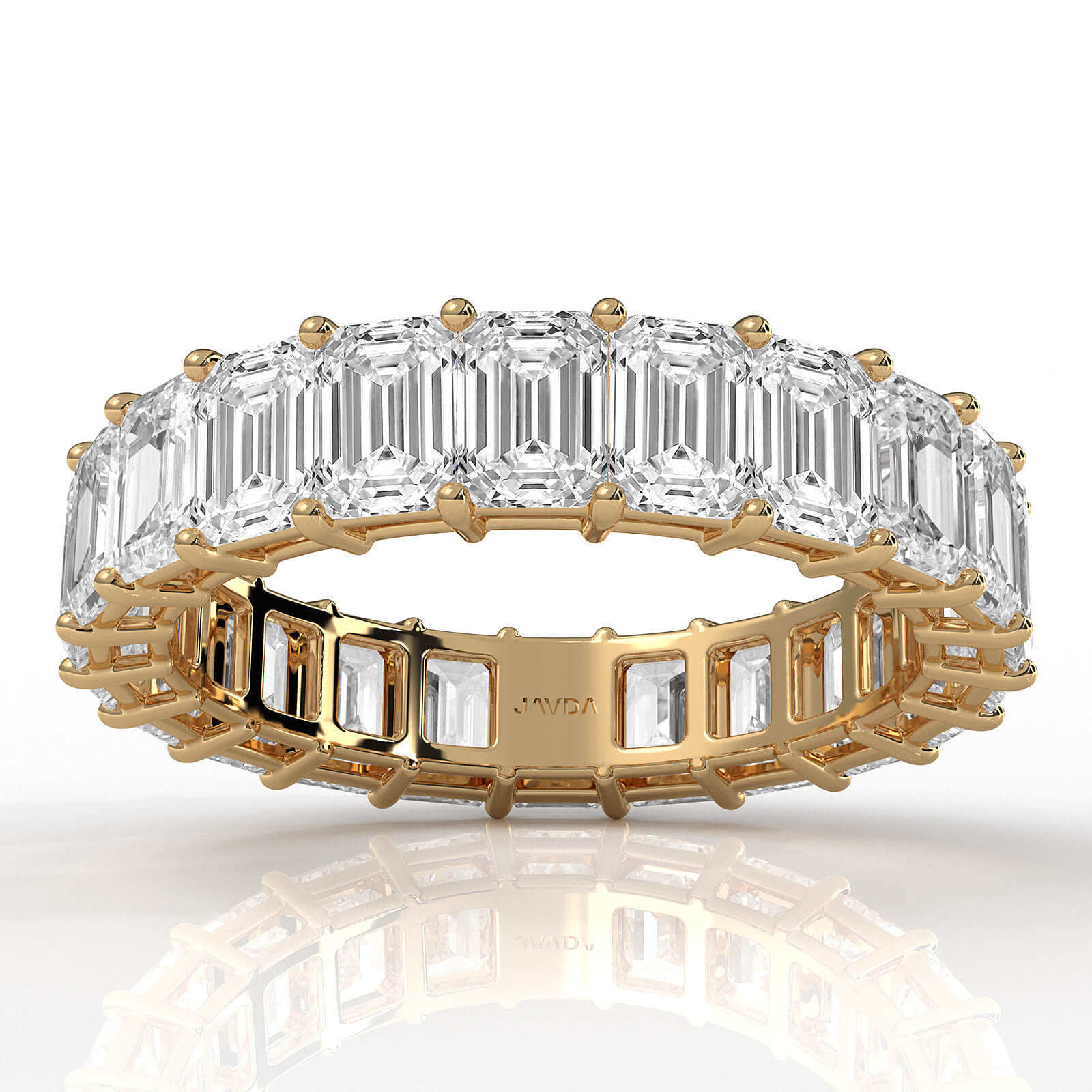 Emerald Cut Lab Grown Diamond Women's Eternity Wedding Band 5.2 Ctw.