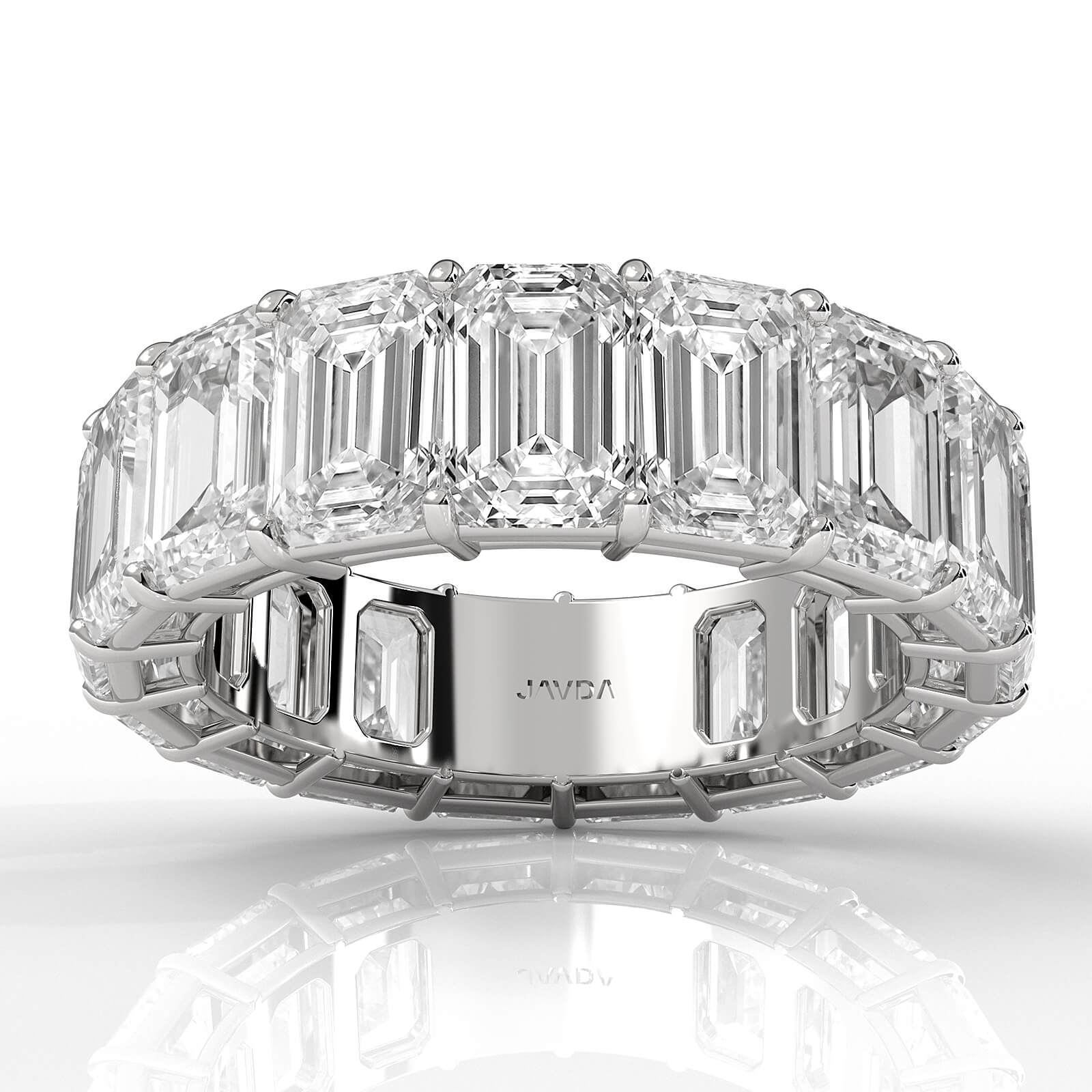 Emerald Cut Lab Grown Diamond Women's Eternity Wedding Band 5.2 Ctw.