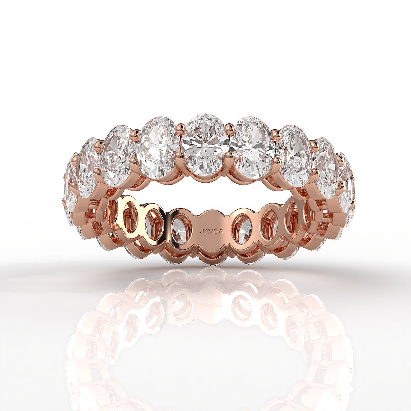 Shared Prong Oval Lab Diamond Women's Eternity Wedding Band 4.9 mm 4.35ctw.