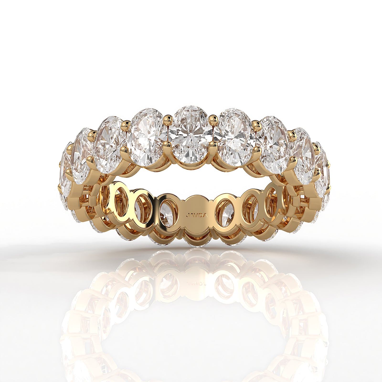 Shared Prong Oval Lab Diamond Women's Eternity Wedding Band 4.9 mm 4.35ctw.