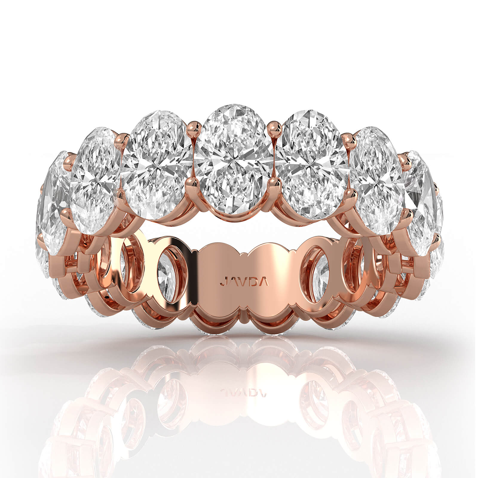 Oval Lab Grown Diamond Women's Eternity Shared Prong Wedding Band 5.95 Ctw.