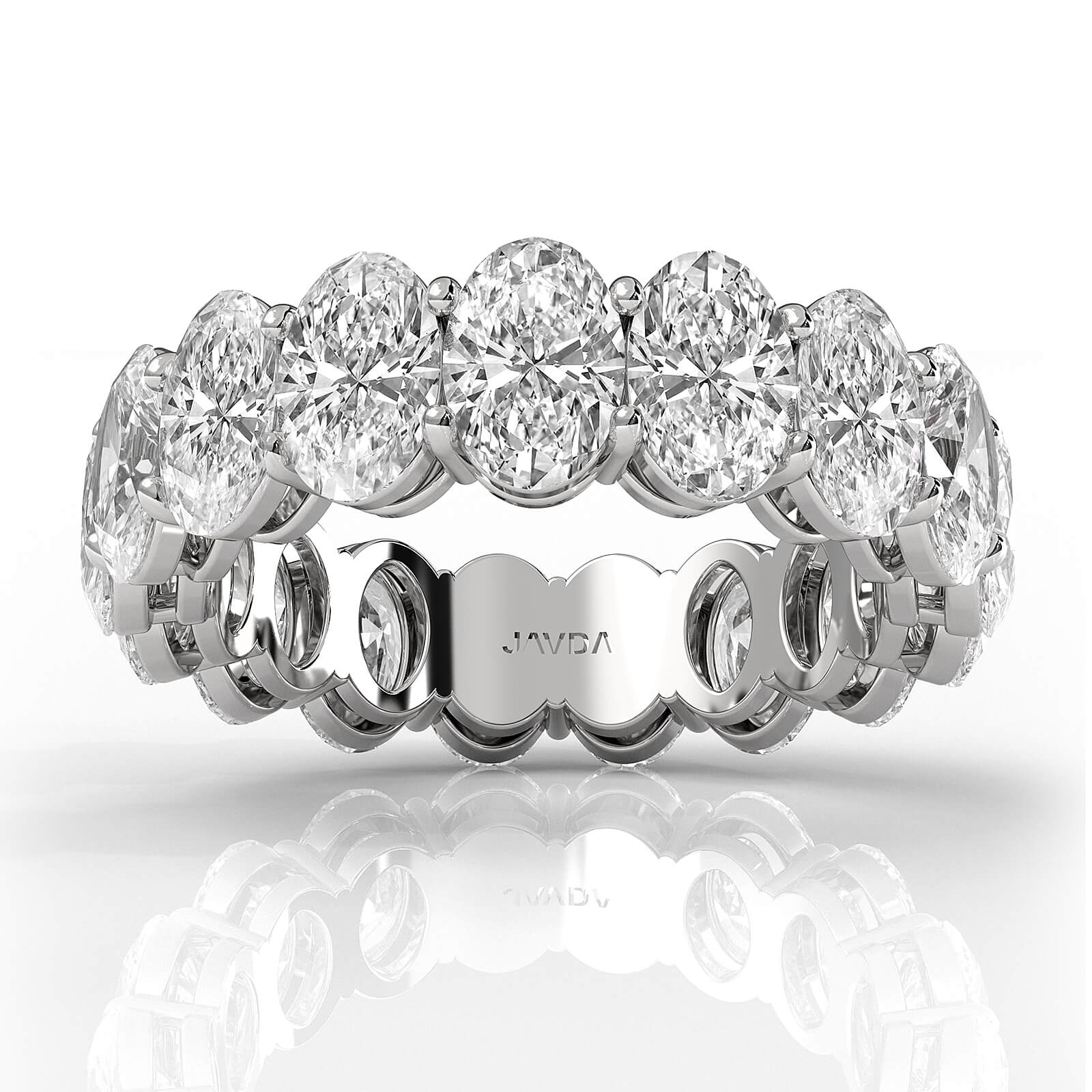 Oval Lab Grown Diamond Women's Eternity Shared Prong Wedding Band 5.95 Ctw.