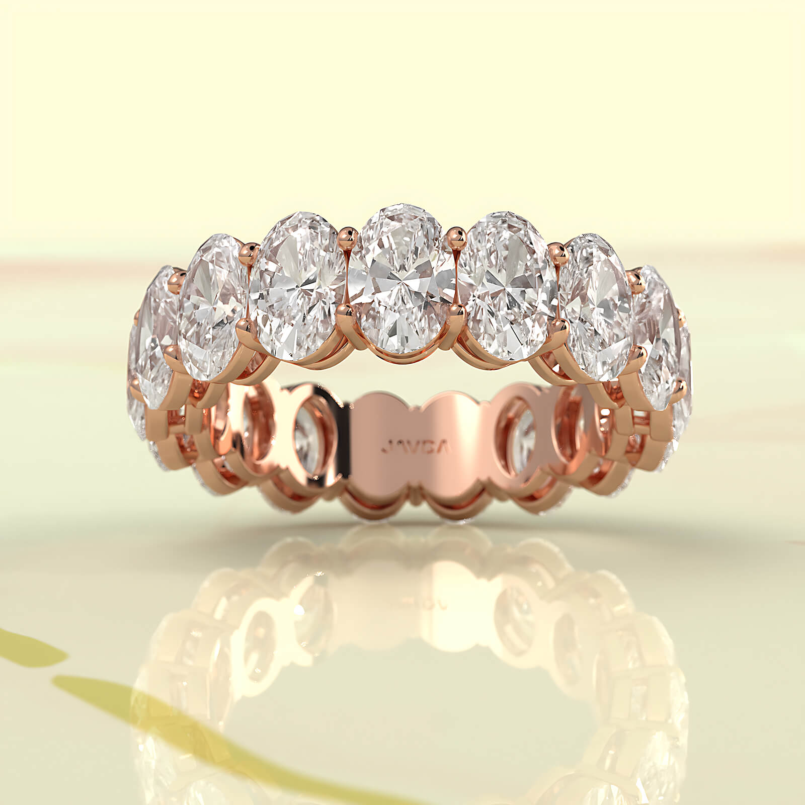 Oval Lab Diamond Eternity Shared Prong Wedding Band 6 mm 6.25ctw.