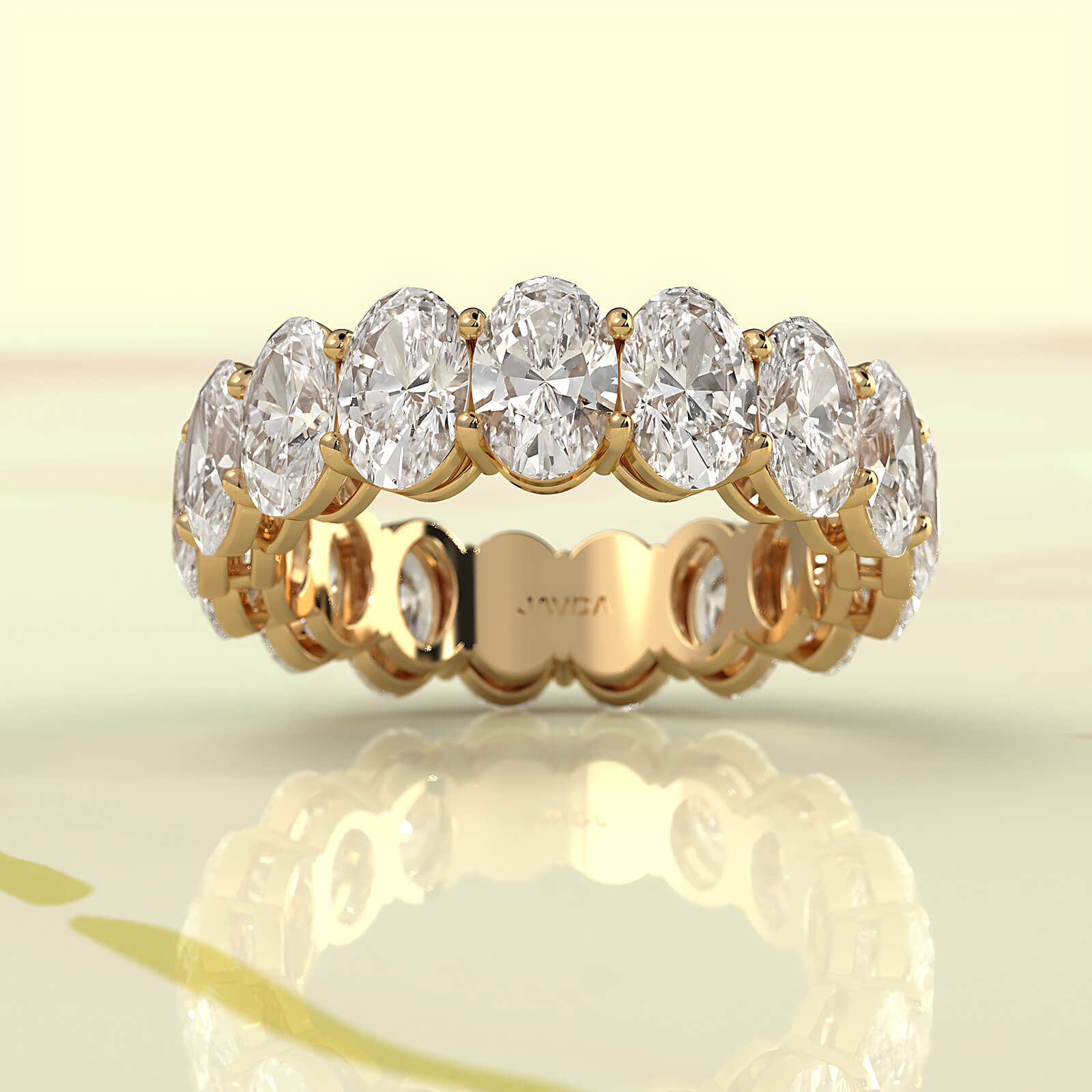 Oval Lab Diamond Eternity Shared Prong Wedding Band 6 mm 6.25ctw.