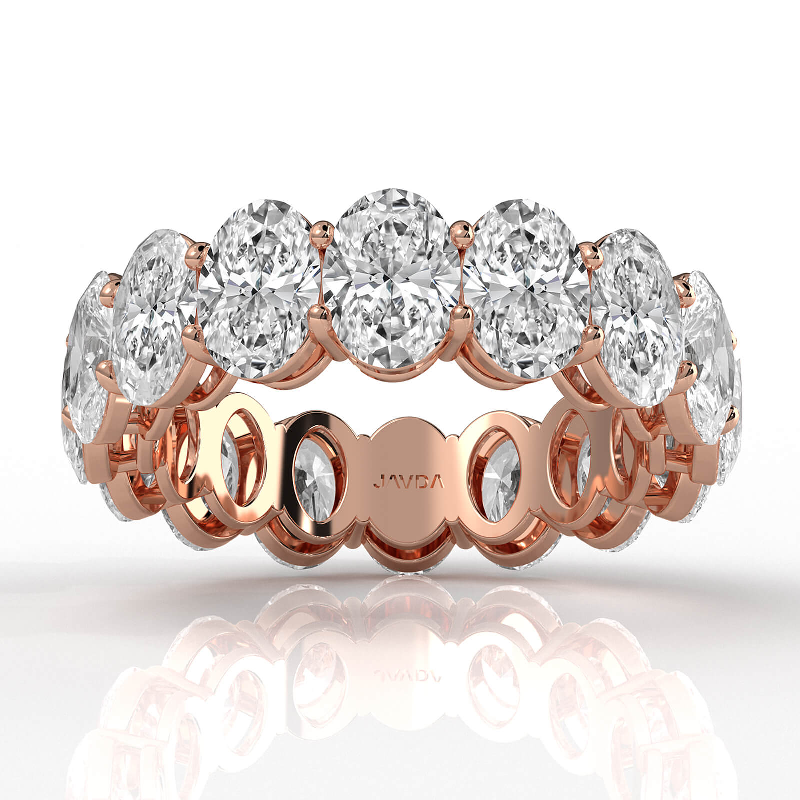 Oval Lab Grown Diamond Women's Eternity Shared Prong Wedding Band 5.95 Ctw.