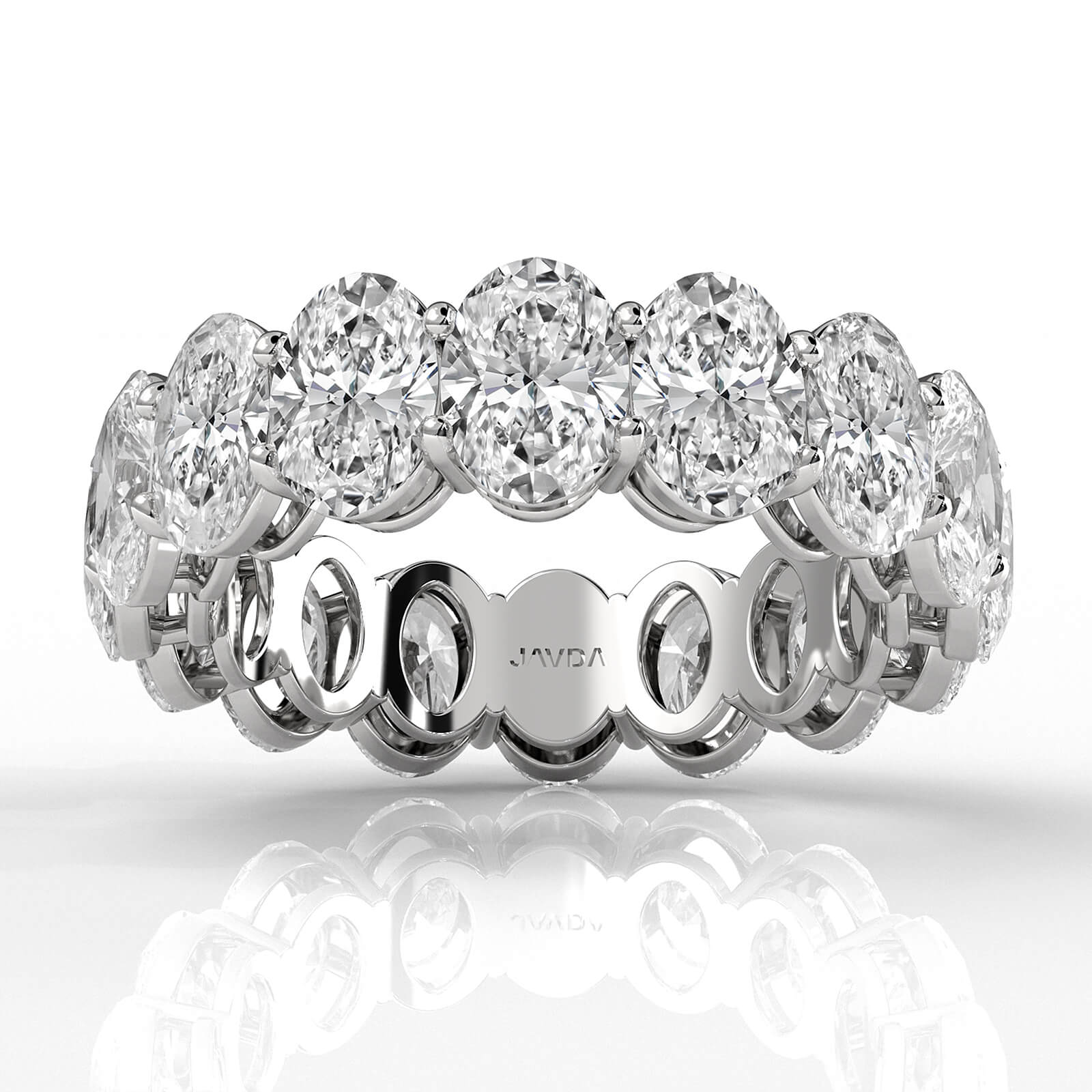 Oval Lab Grown Diamond Women's Eternity Shared Prong Wedding Band 5.95 Ctw.