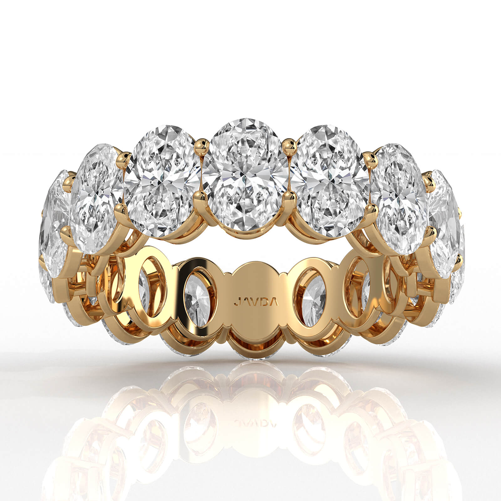 Oval Lab Grown Diamond Women's Eternity Shared Prong Wedding Band 5.95 Ctw.