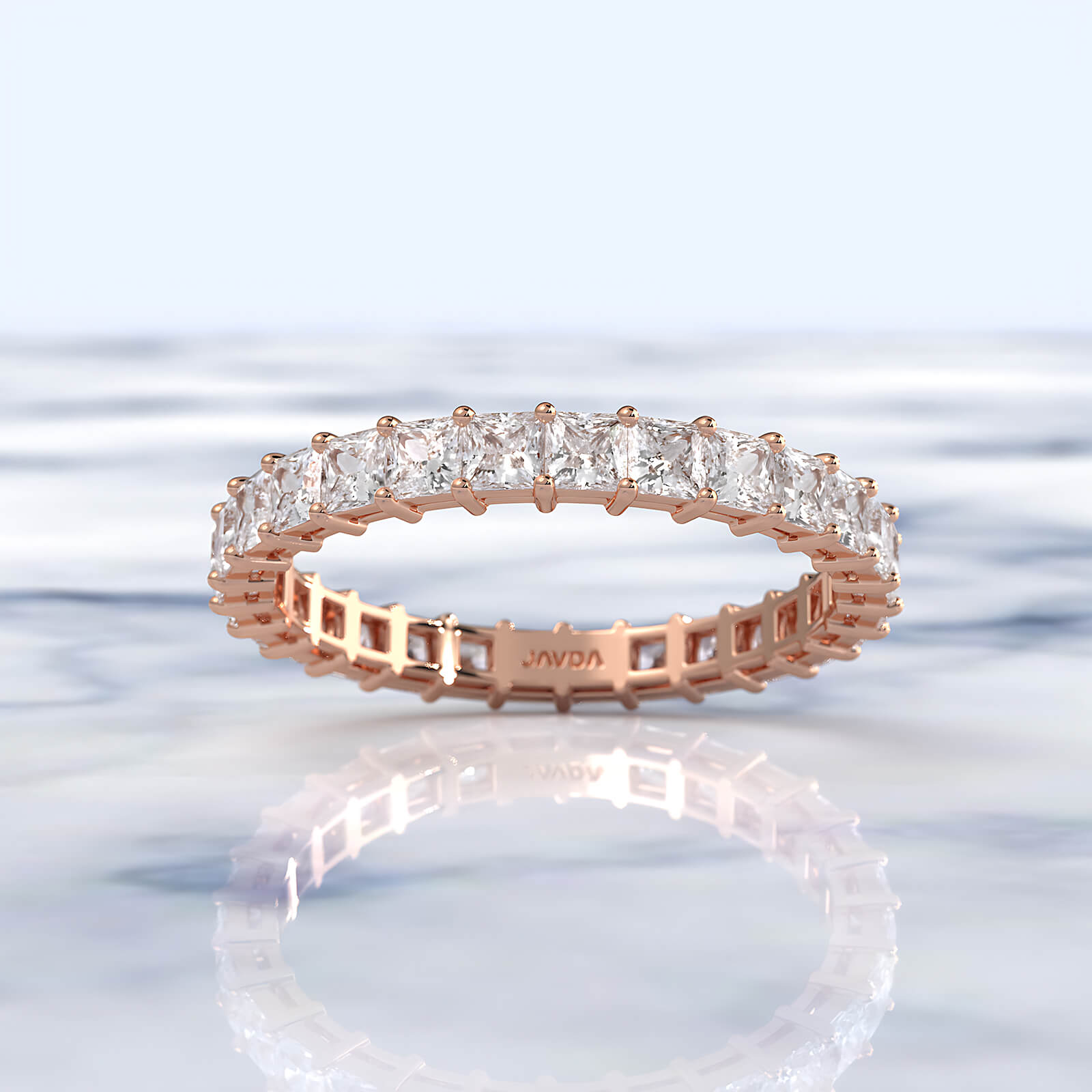 Princess Lab Diamond Shared Prong Women's Wedding Band 2.25 mm 1.85ctw.