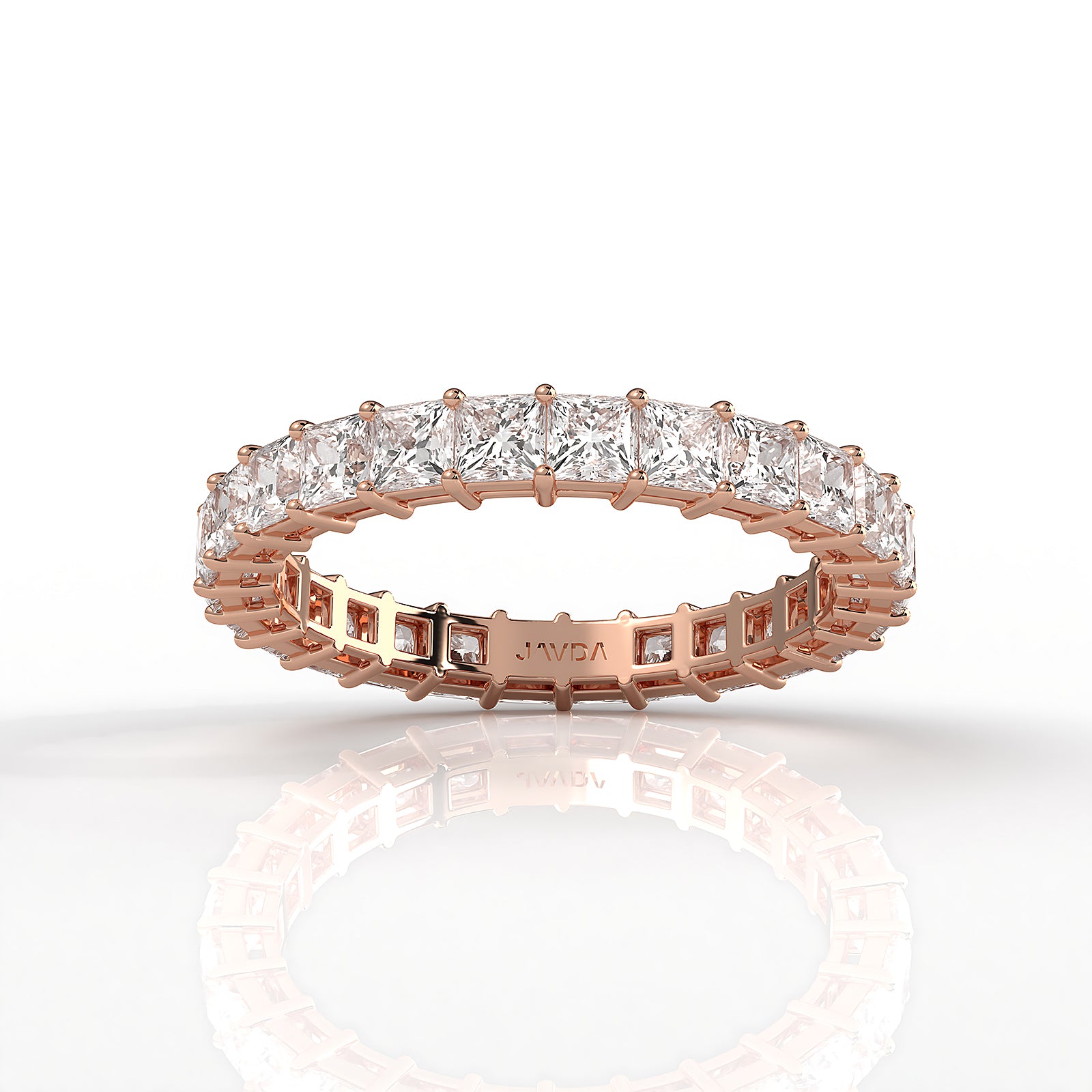 Shared Prong Princess Lab Diamond Women's Eternity Wedding Band 2.5 mm 2.20ctw..