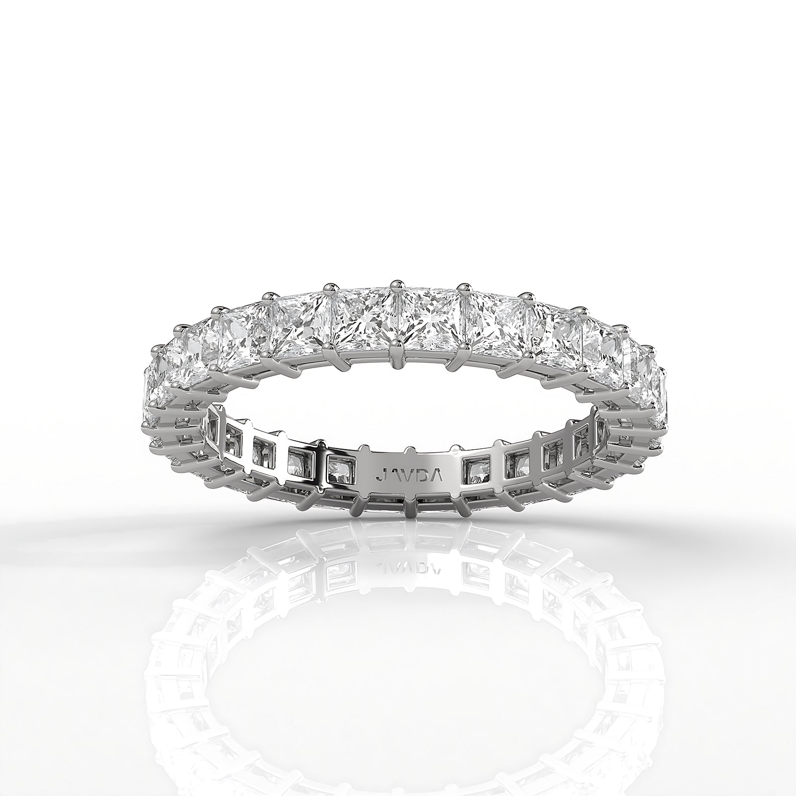Shared Prong Princess Lab Diamond Women's Eternity Wedding Band 2.5 mm 2.20ctw..