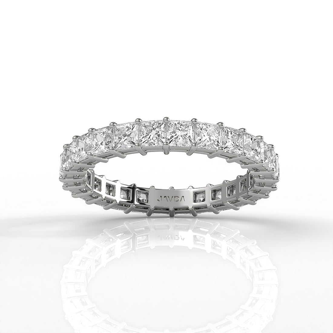 Shared Prong Princess Lab Diamond Women's Eternity Wedding Band 2.5 mm 2.20ctw..