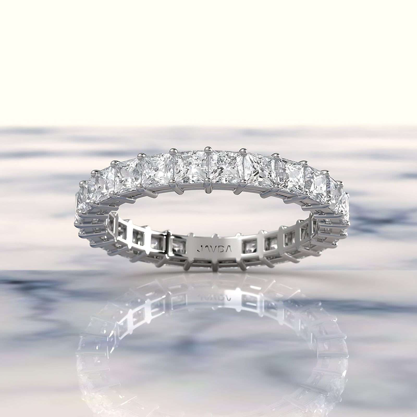 Shared Prong Princess Lab Diamond Women's Eternity Wedding Band 2.5 mm 2.20ctw..