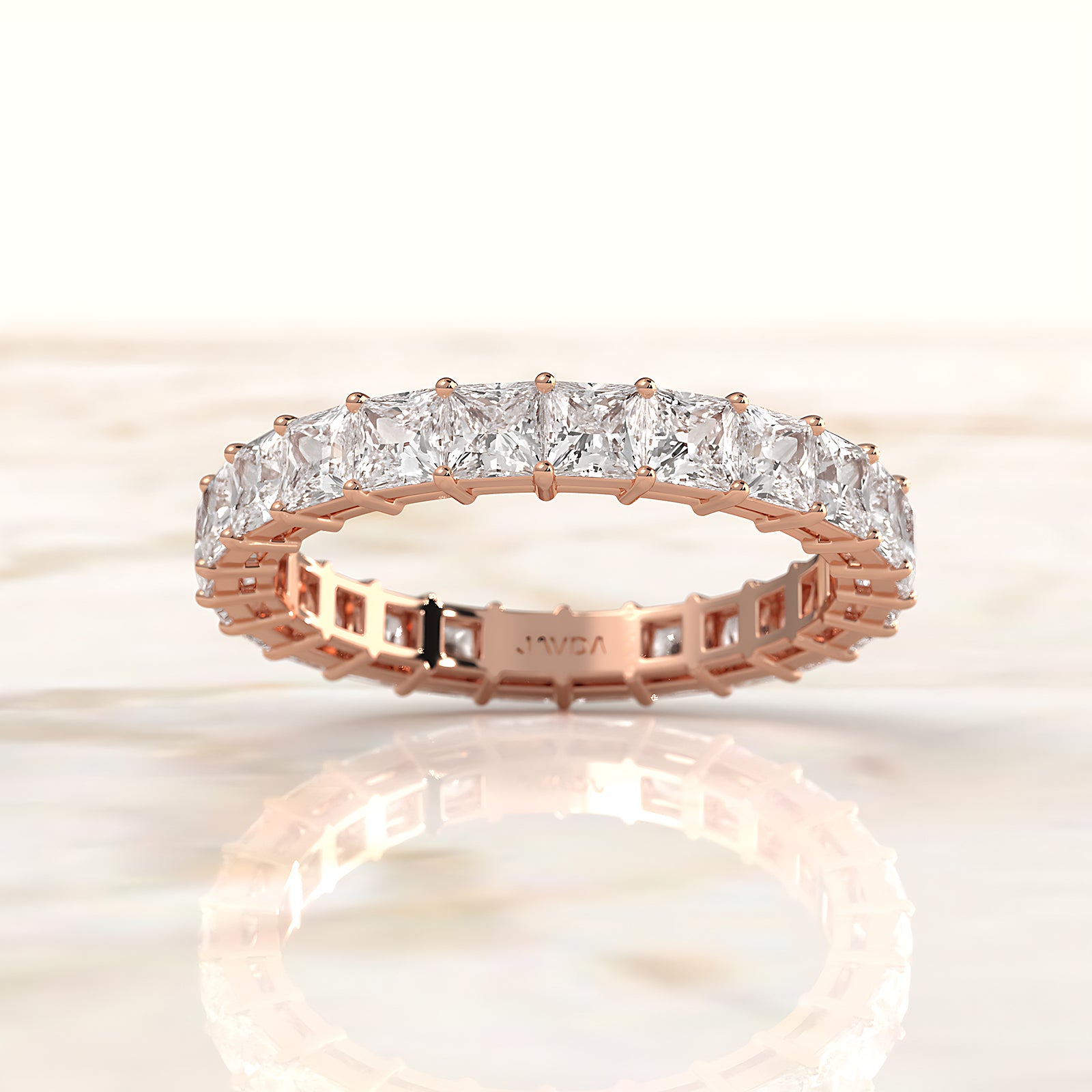 Princess Lab Diamond Women's Shared Prong Wedding Band 2.75 mm 2.8ctw.