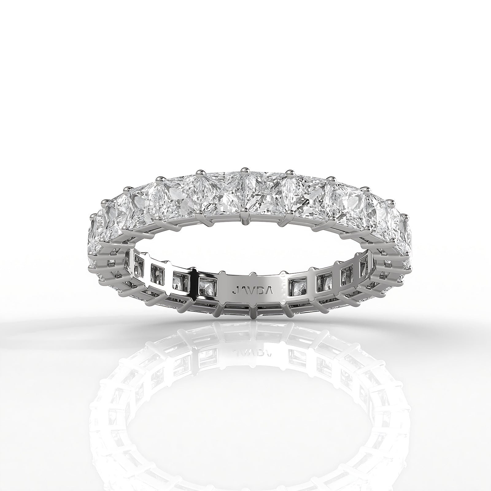 Princess Lab Diamond Women's Shared Prong Wedding Band 2.75 mm 2.8ctw.