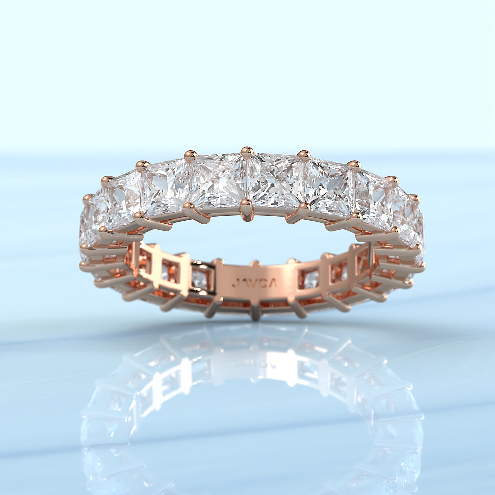 Shared Prong Women's Wedding Band Princess Cut Lab Diamond 3.5 mm 4.95ctw.