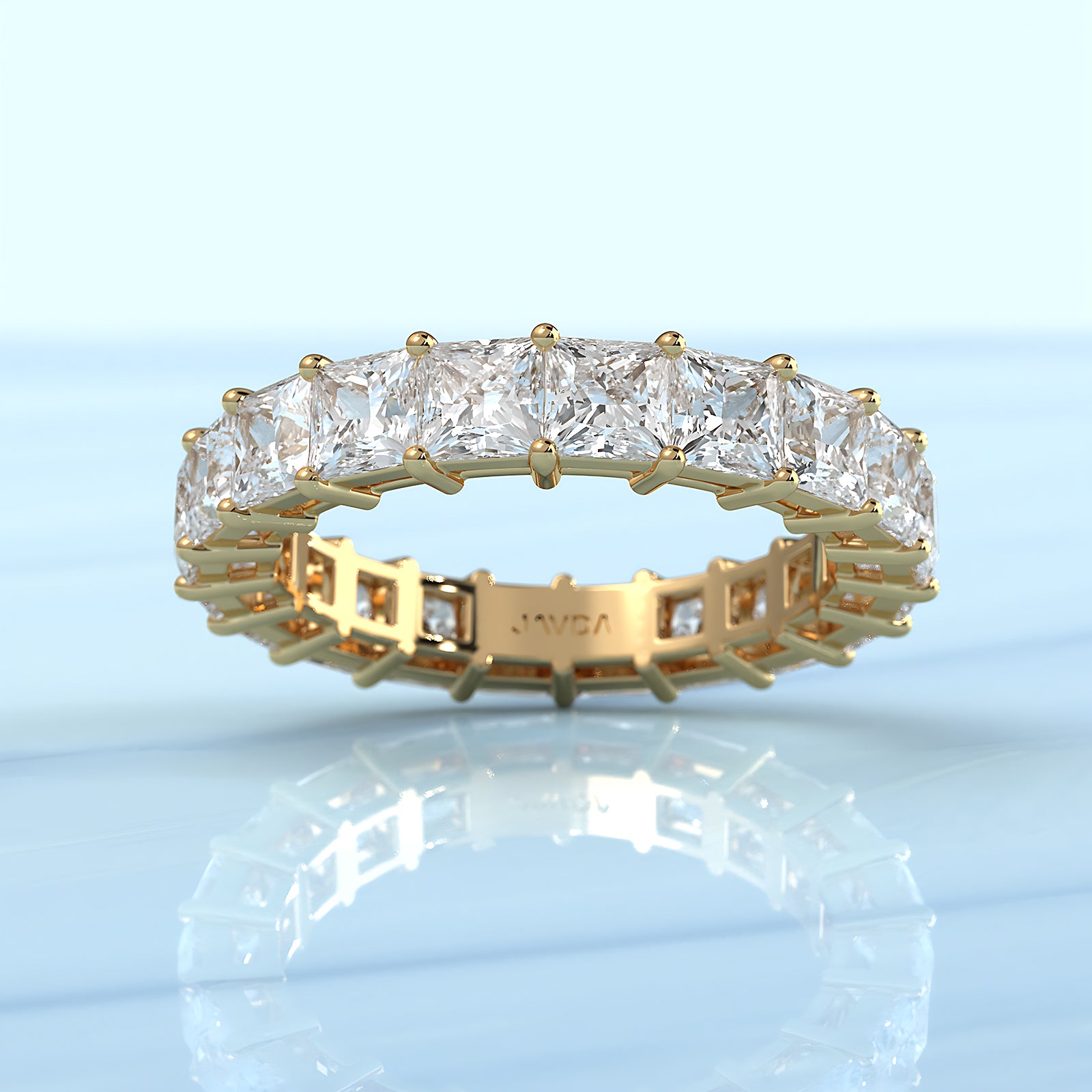 Shared Prong Women's Wedding Band Princess Cut Lab Diamond 3.5 mm 4.95ctw.