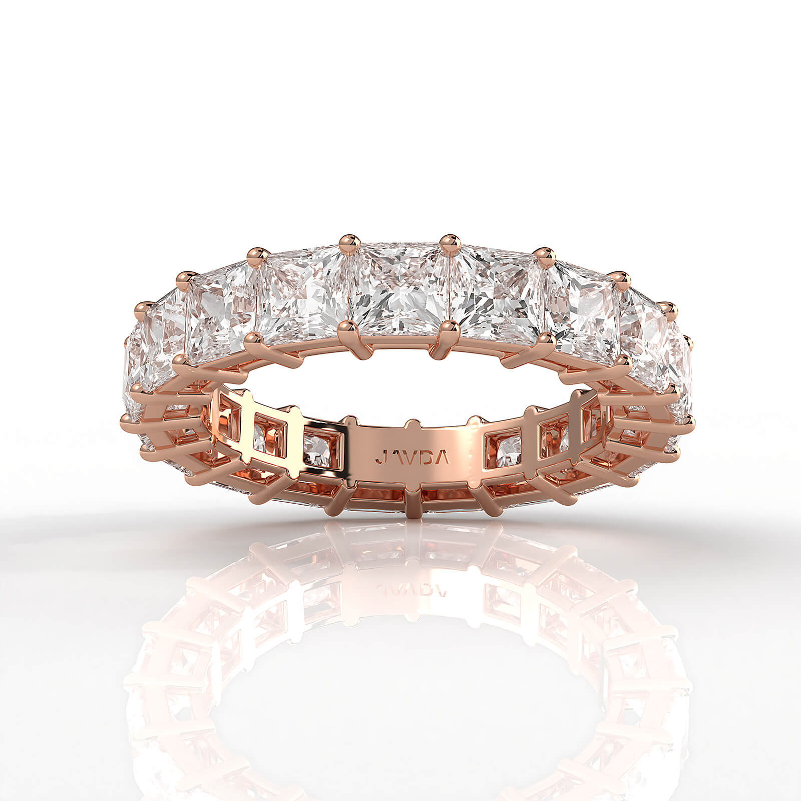 Princess Lab Diamond Shared Prong Women's Wedding Band 3.75 mm 5.6ctw.