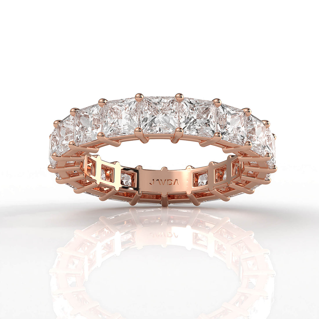 Princess Lab Diamond Shared Prong Women's Wedding Band 3.75 mm 5.6ctw.