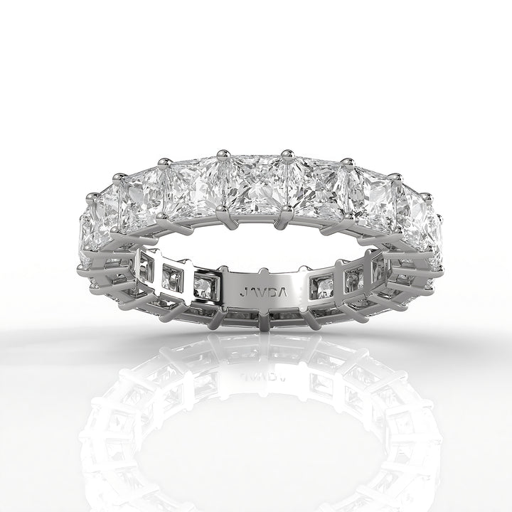 Princess Lab Diamond Shared Prong Women's Wedding Band 3.75 mm 5.6ctw.