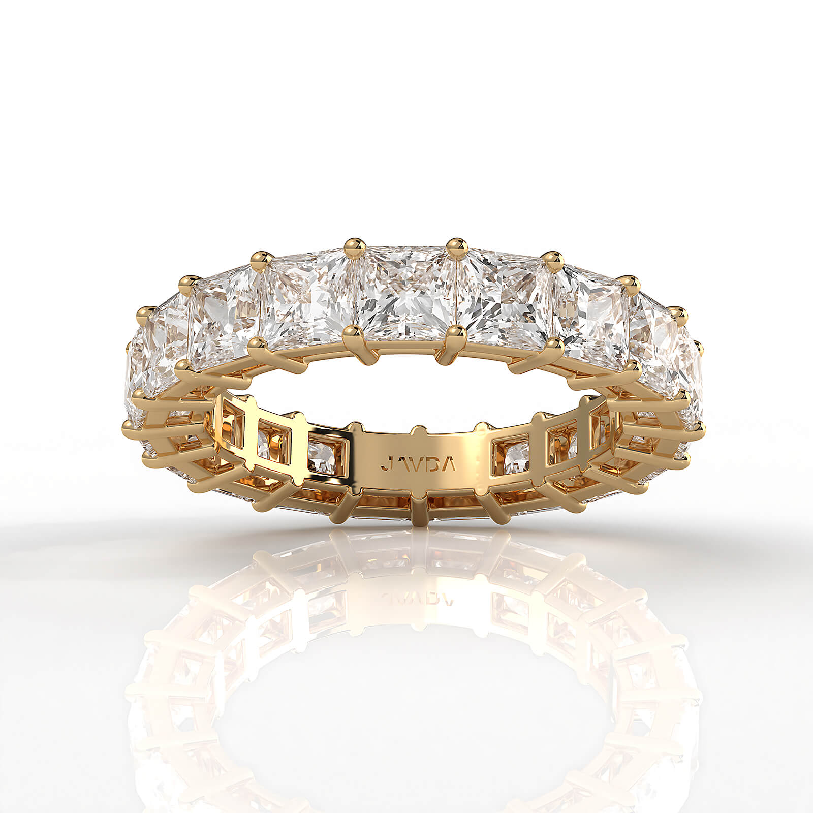 Princess Lab Diamond Shared Prong Women's Wedding Band 3.75 mm 5.6ctw.