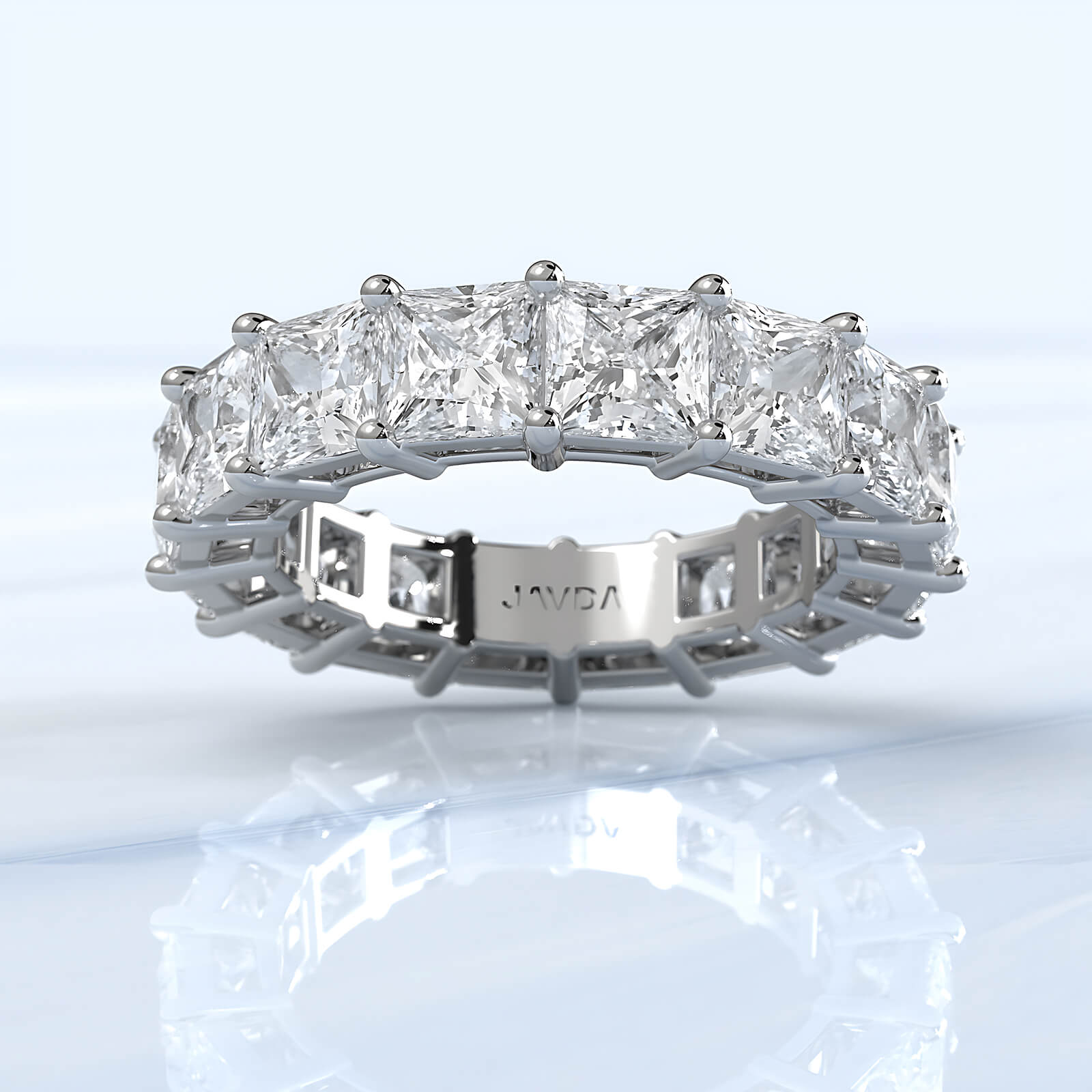 Lab Diamond Women's Shared Prong Princess Wedding Band 4.5 mm 8.8ctw.