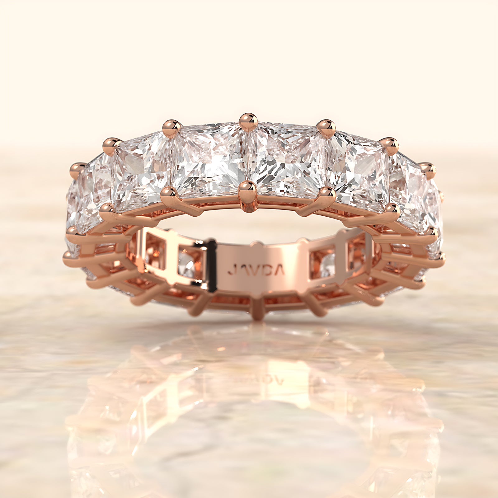 Women's Shared Prong Lab Diamond Princess Wedding Band 4.75 mm 9.6ctw.