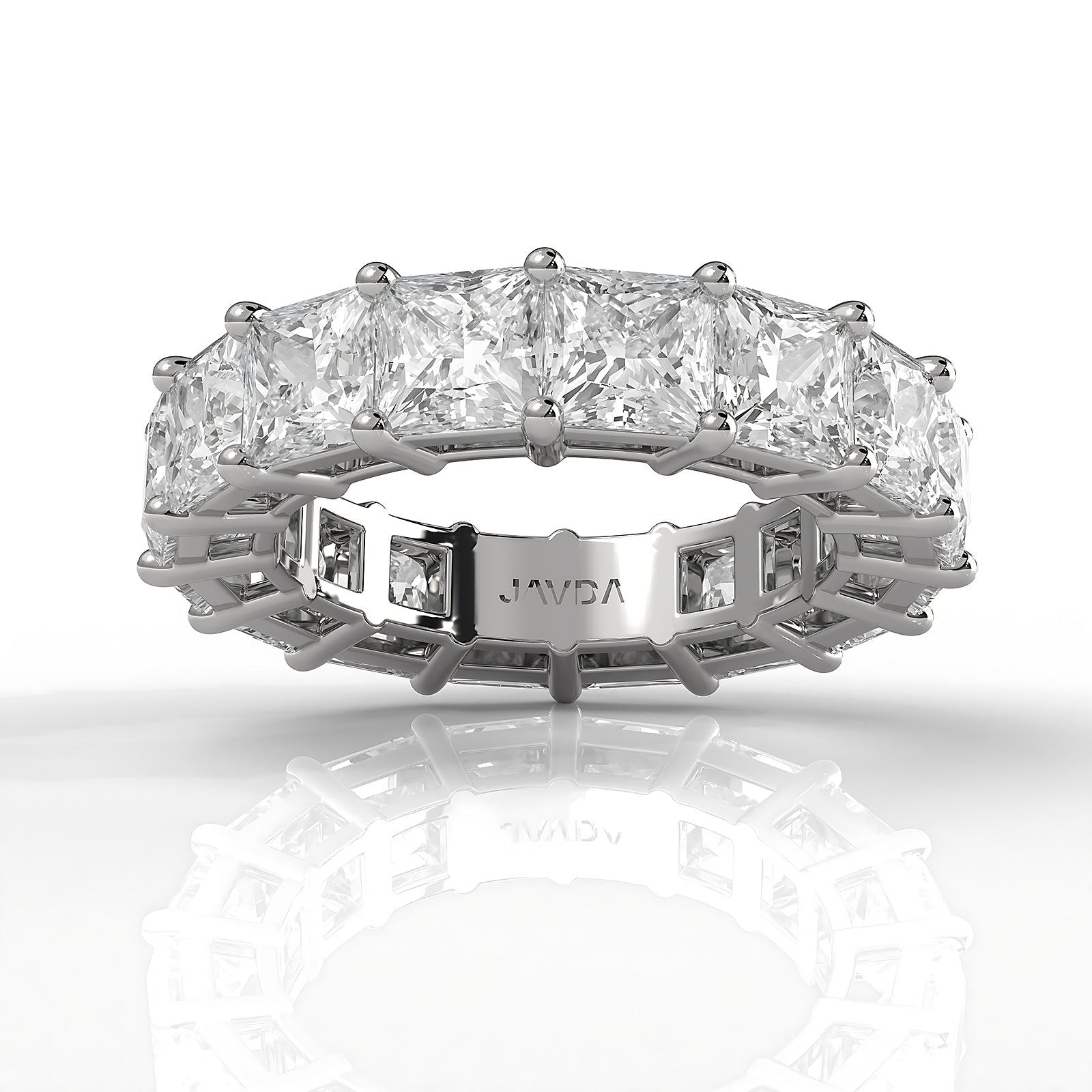 Women's Shared Prong Lab Diamond Princess Wedding Band 4.75 mm 9.6ctw.