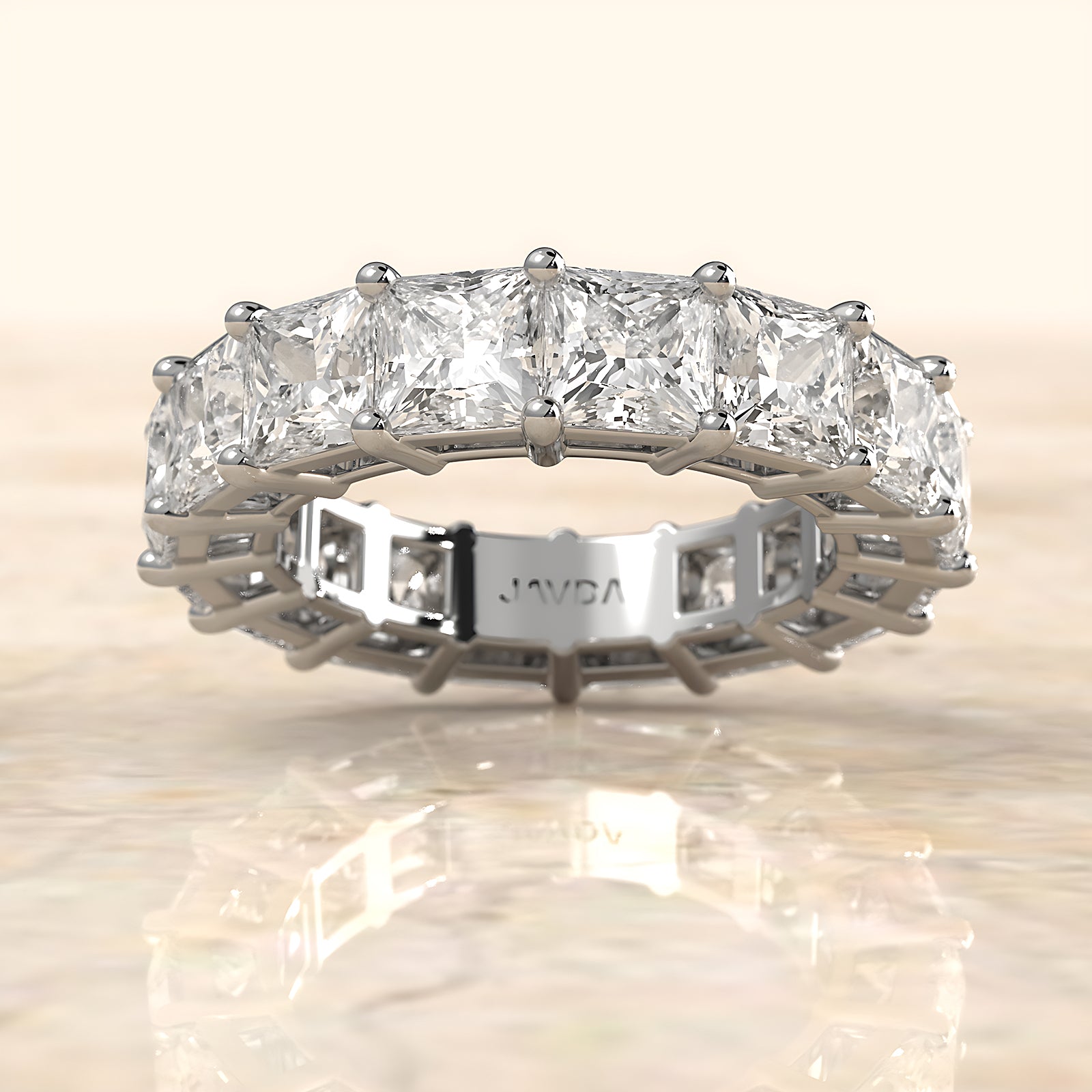 Women's Shared Prong Lab Diamond Princess Wedding Band 4.75 mm 9.6ctw.