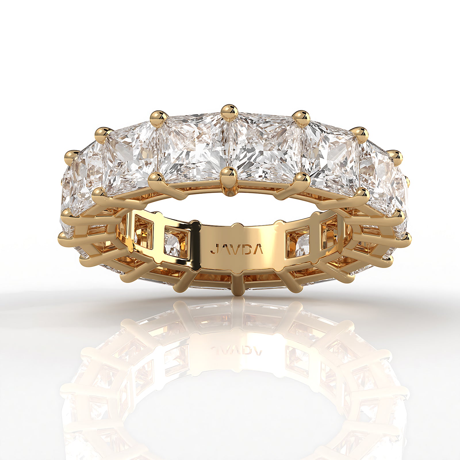 Women's Shared Prong Lab Diamond Princess Wedding Band 4.75 mm 9.6ctw.