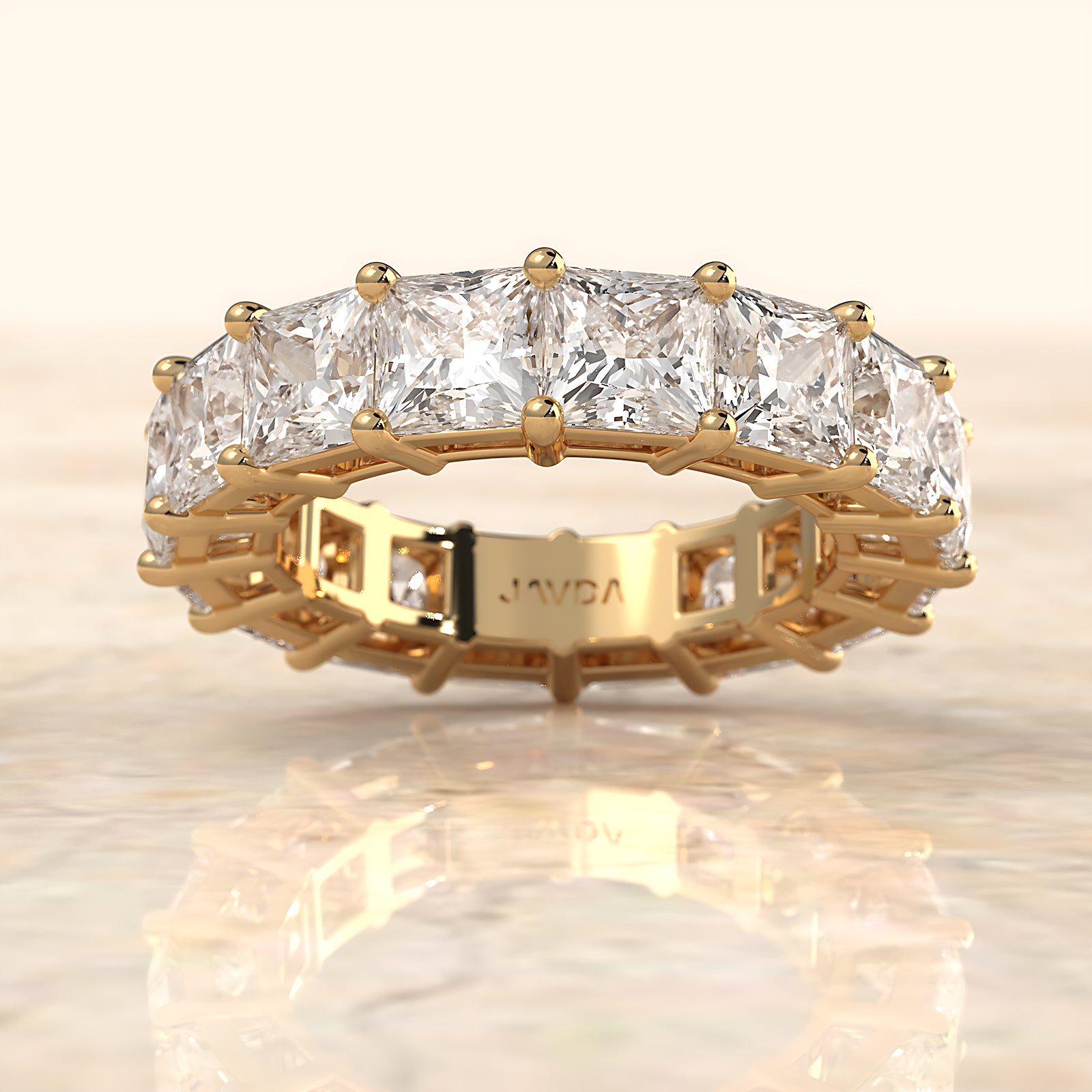 Women's Shared Prong Lab Diamond Princess Wedding Band 4.75 mm 9.6ctw.