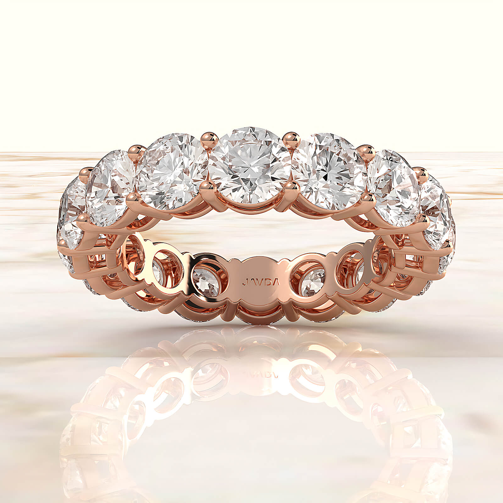 Round Lab Diamond U Cut Prong Set Women's Wedding Band 4.5 mm 4.90ctw.