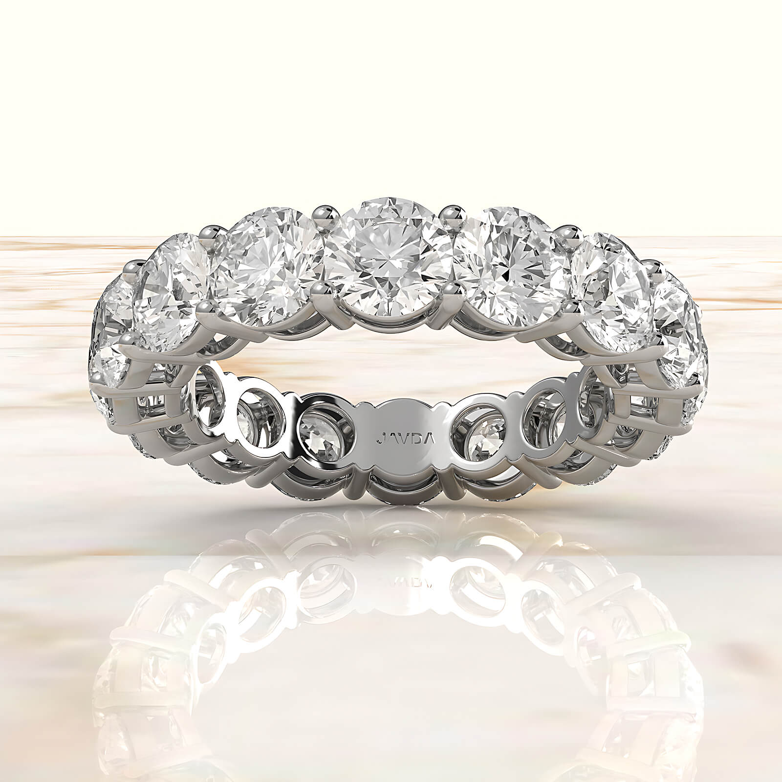 Round Lab Diamond U Cut Prong Set Women's Wedding Band 4.5 mm 4.90ctw.