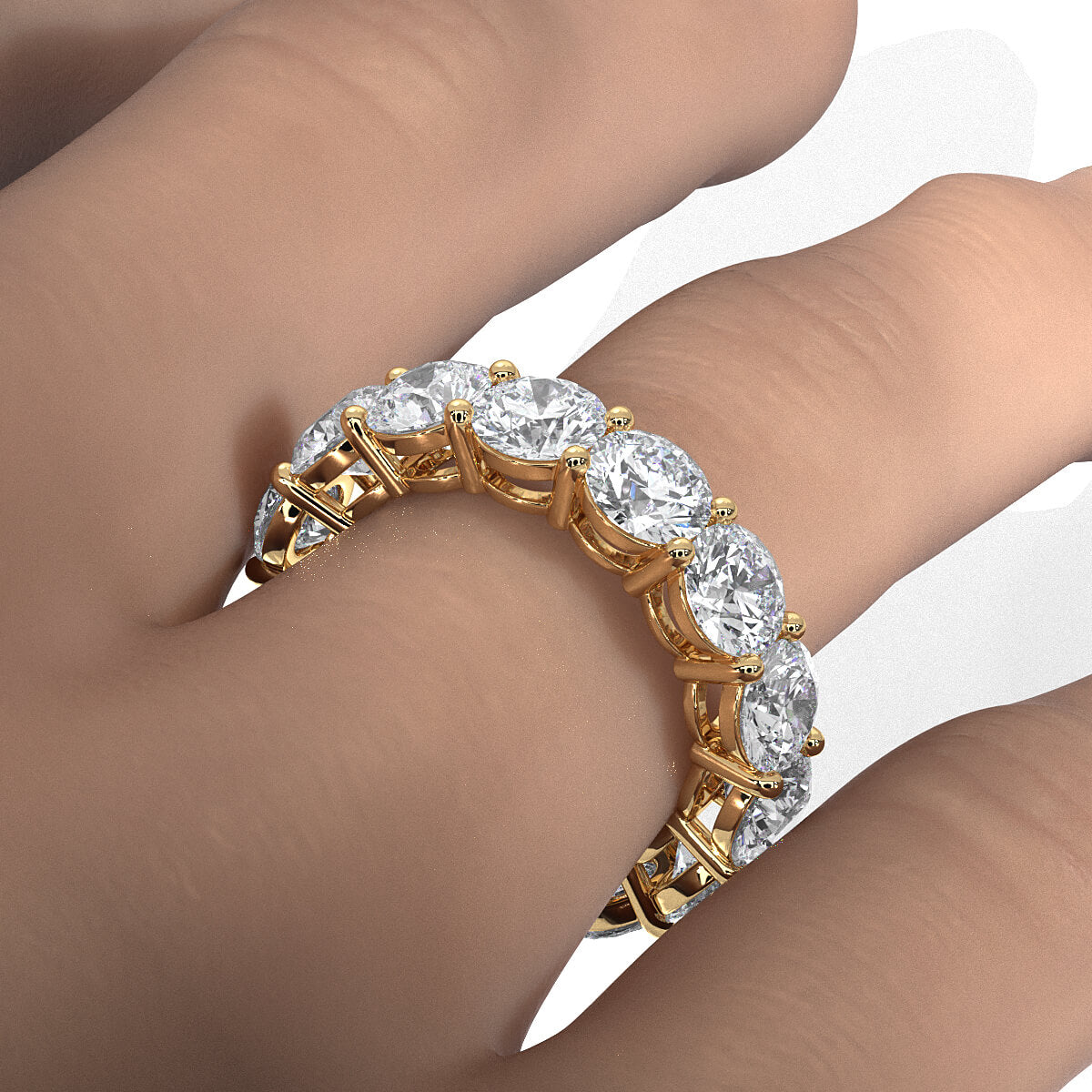 Women's Prong Set Round Lab Diamond Wedding Band 5.5 mm 7.10ctw.