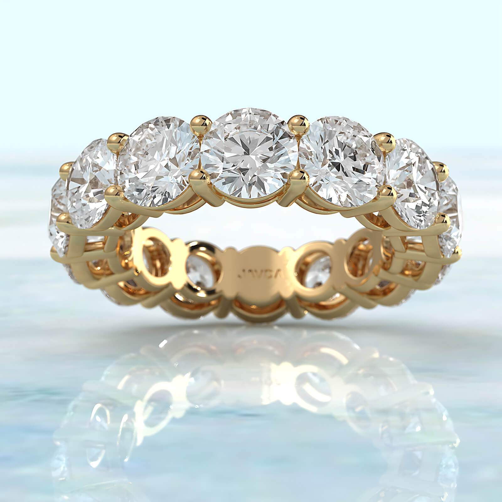 Women's Prong Set Round Lab Diamond Wedding Band 5.5 mm 7.10ctw.