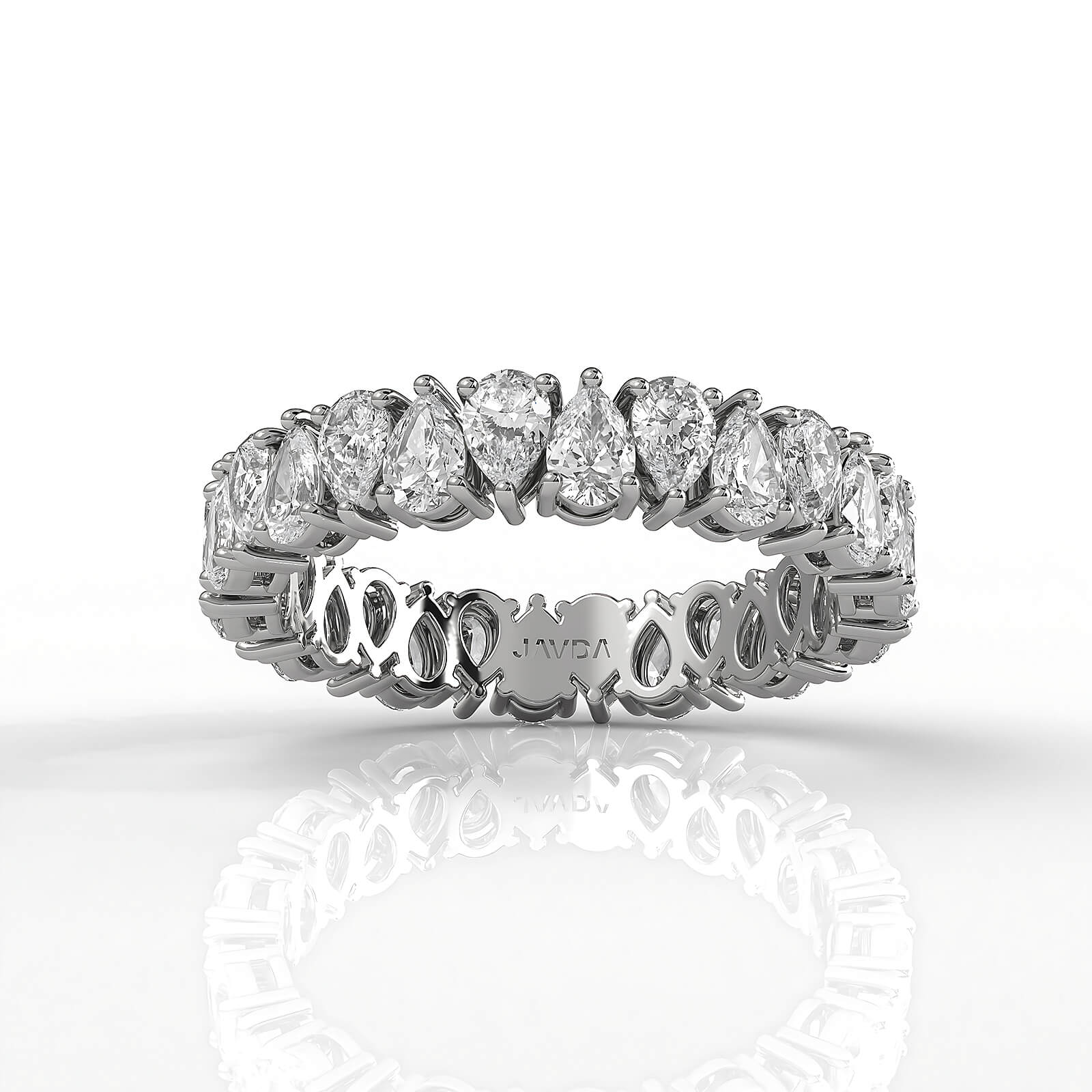 Eternity Pear Lab Diamond Shared Prong Wedding Band 3.75 mm 2.25ctw.