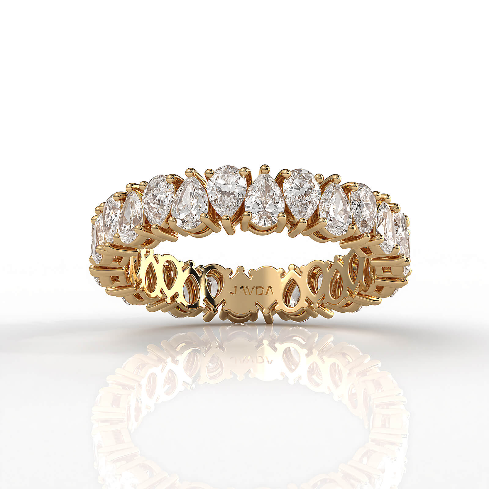 Eternity Pear Lab Diamond Shared Prong Wedding Band 3.75 mm 2.25ctw.