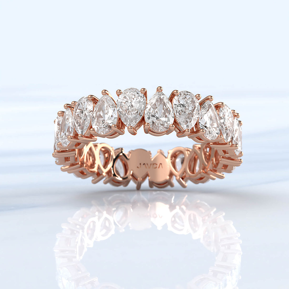 Pear Lab Diamond Shared Prong Women's Eternity Wedding Band 4.5 mm 3.2ctw.