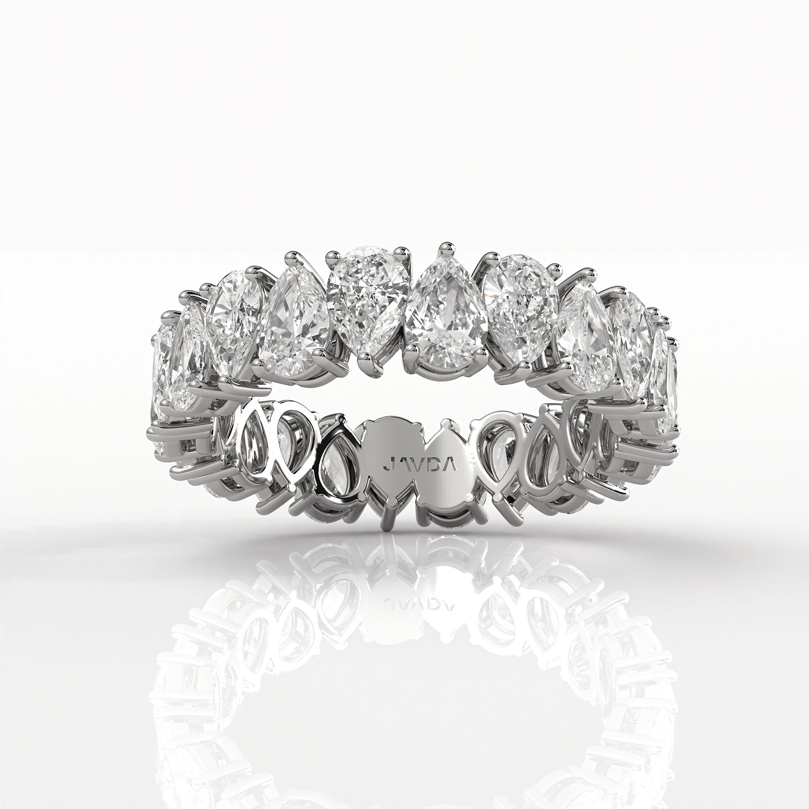 Pear Lab Diamond Shared Prong Women's Eternity Wedding Band 4.5 mm 3.2ctw.