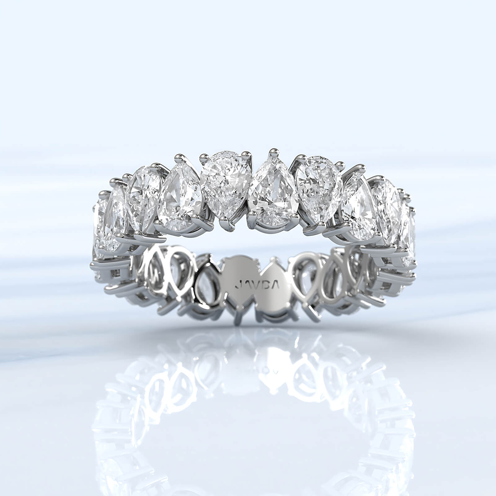 Pear Lab Diamond Shared Prong Women's Eternity Wedding Band 4.5 mm 3.2ctw.