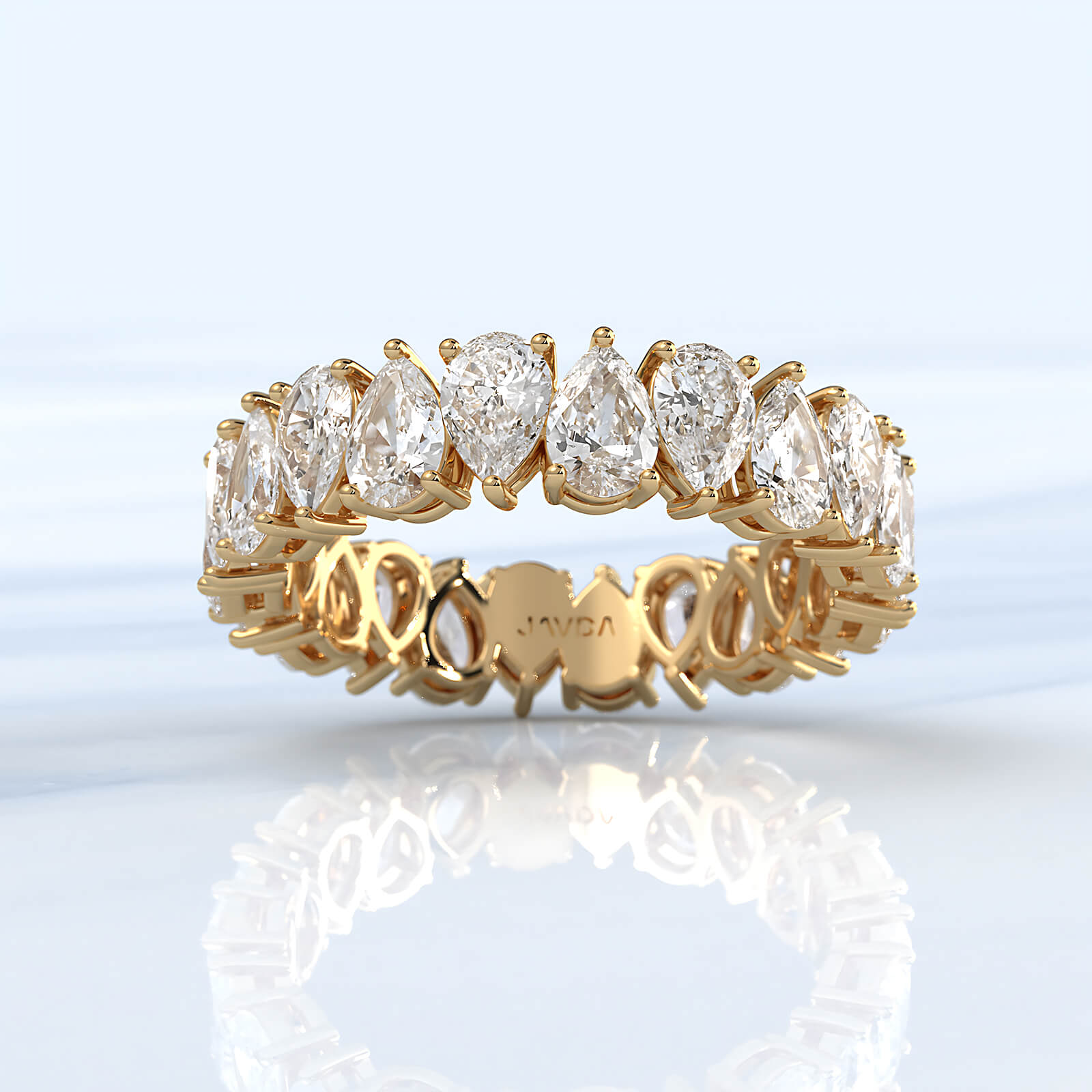 Pear Lab Diamond Shared Prong Women's Eternity Wedding Band 4.5 mm 3.2ctw.