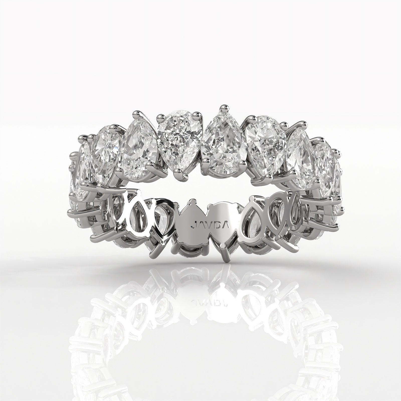 Pear Lab Diamond Women's Eternity Shared Prong Wedding Band 5.25 mm 4.50ctw.